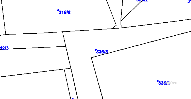 Parcela st. 336/8 v KÚ Přerubenice, Katastrální mapa