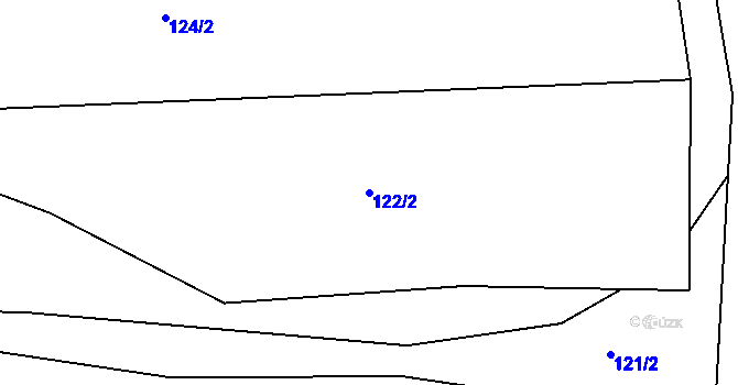 Parcela st. 122/2 v KÚ Přeseka, Katastrální mapa