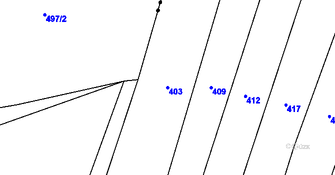 Parcela st. 403 v KÚ Přeseka, Katastrální mapa