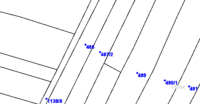 Parcela st. 487/2 v KÚ Přeseka, Katastrální mapa