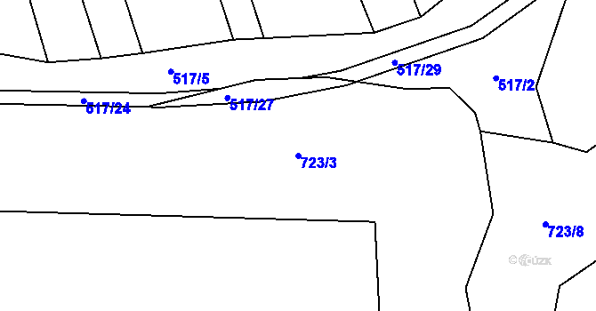 Parcela st. 723/3 v KÚ Přeseka, Katastrální mapa