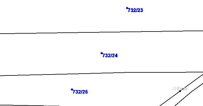 Parcela st. 732/24 v KÚ Přeseka, Katastrální mapa