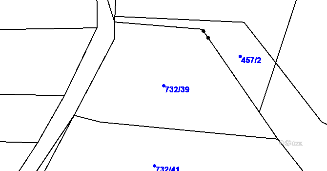 Parcela st. 732/39 v KÚ Přeseka, Katastrální mapa
