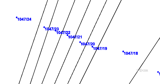 Parcela st. 1047/20 v KÚ Přeseka, Katastrální mapa