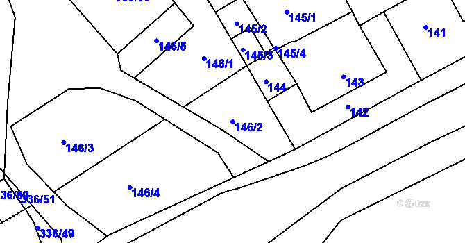 Parcela st. 146/2 v KÚ Přestanov, Katastrální mapa