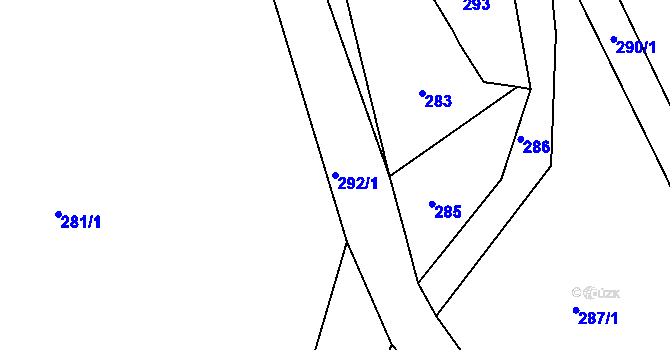 Parcela st. 292/1 v KÚ Přestanov, Katastrální mapa