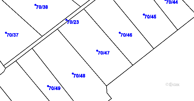 Parcela st. 70/47 v KÚ Přestanov, Katastrální mapa