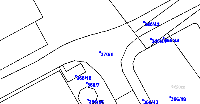Parcela st. 370/1 v KÚ Přestanov, Katastrální mapa