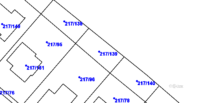 Parcela st. 217/139 v KÚ Přestanov, Katastrální mapa