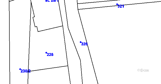Parcela st. 326 v KÚ Dvorce u Sedlce, Katastrální mapa