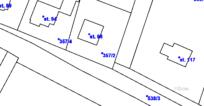 Parcela st. 357/2 v KÚ Přestavlky u Sedlce, Katastrální mapa