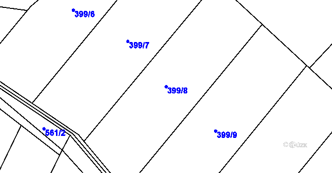 Parcela st. 399/8 v KÚ Přestavlky u Sedlce, Katastrální mapa
