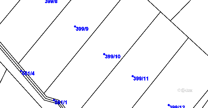 Parcela st. 399/10 v KÚ Přestavlky u Sedlce, Katastrální mapa