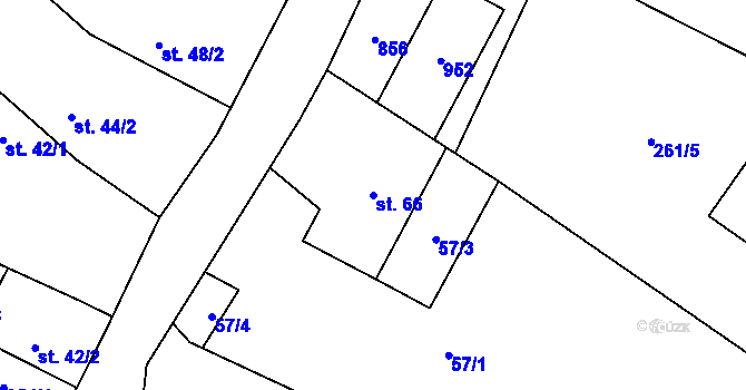 Parcela st. 66 v KÚ Přestavlky u Roudnice nad Labem, Katastrální mapa