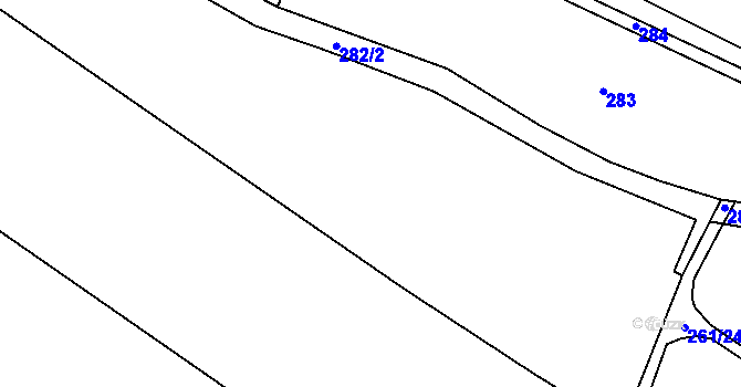 Parcela st. 261/23 v KÚ Přestavlky u Roudnice nad Labem, Katastrální mapa