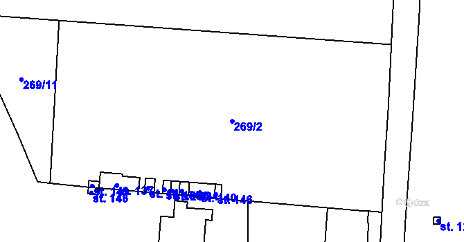 Parcela st. 269/2 v KÚ Přestavlky u Chrudimi, Katastrální mapa