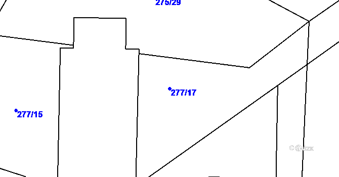 Parcela st. 277/17 v KÚ Přestavlky u Chrudimi, Katastrální mapa