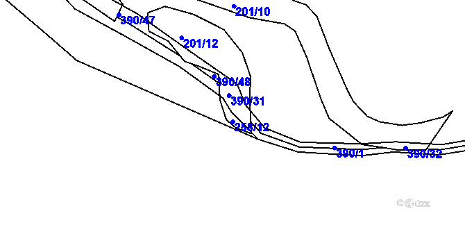 Parcela st. 258/12 v KÚ Přestavlky u Přerova, Katastrální mapa