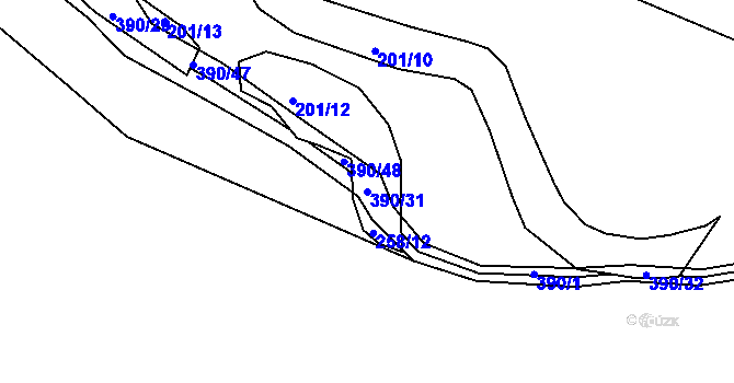 Parcela st. 390/31 v KÚ Přestavlky u Přerova, Katastrální mapa