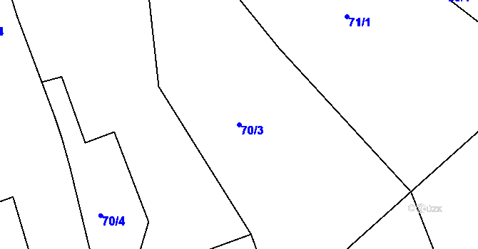 Parcela st. 70/3 v KÚ Přestavlky u Přerova, Katastrální mapa