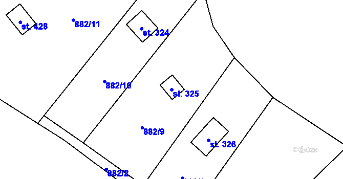 Parcela st. 325 v KÚ Přestavlky u Čerčan, Katastrální mapa