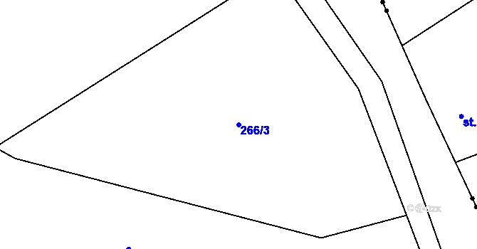 Parcela st. 266/3 v KÚ Přestavlky u Čerčan, Katastrální mapa