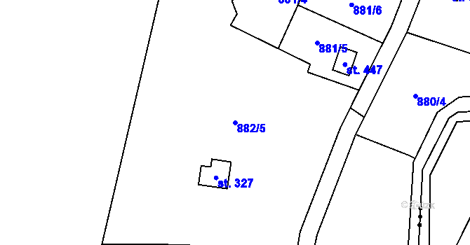 Parcela st. 882/5 v KÚ Přestavlky u Čerčan, Katastrální mapa