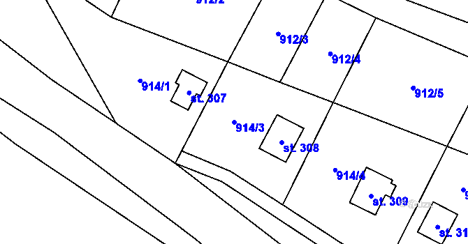 Parcela st. 914/3 v KÚ Přestavlky u Čerčan, Katastrální mapa