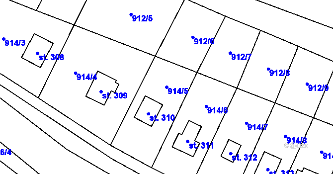 Parcela st. 914/5 v KÚ Přestavlky u Čerčan, Katastrální mapa
