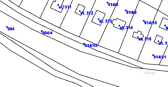 Parcela st. 914/15 v KÚ Přestavlky u Čerčan, Katastrální mapa