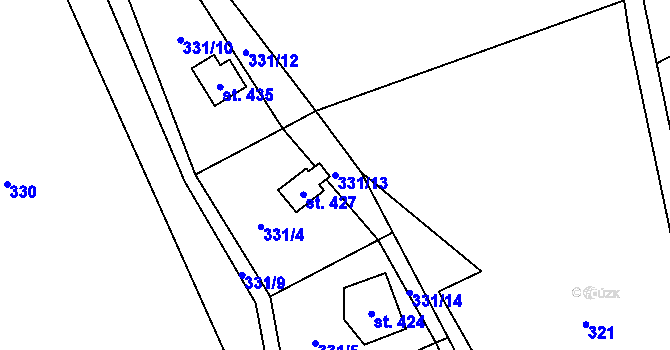 Parcela st. 331/13 v KÚ Přestavlky u Čerčan, Katastrální mapa