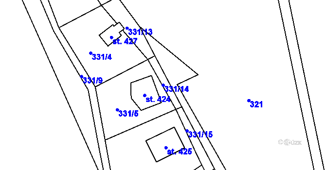 Parcela st. 331/14 v KÚ Přestavlky u Čerčan, Katastrální mapa