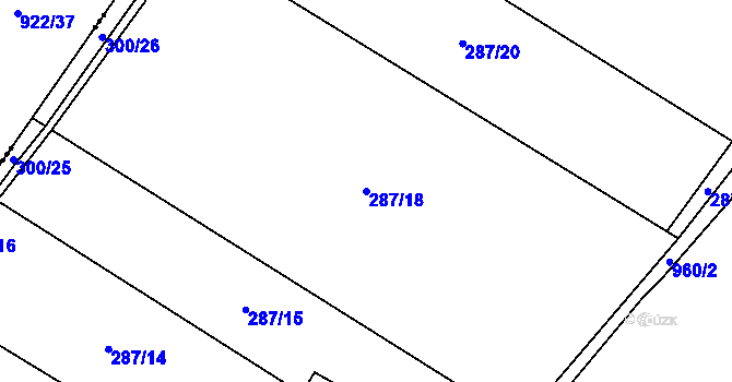 Parcela st. 287/18 v KÚ Přestavlky u Čerčan, Katastrální mapa