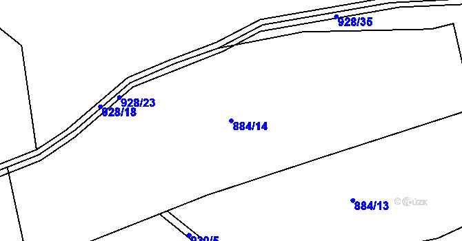 Parcela st. 884/14 v KÚ Přestavlky u Čerčan, Katastrální mapa