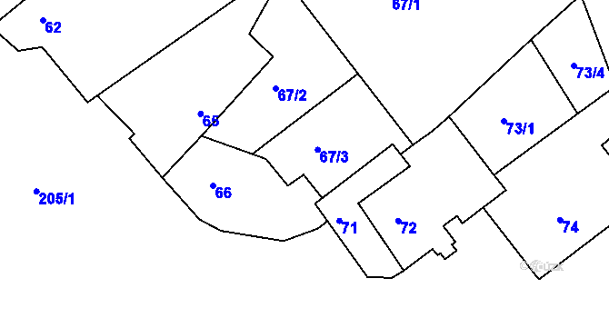 Parcela st. 69 v KÚ Přešovice, Katastrální mapa