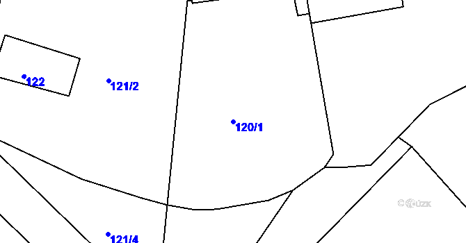 Parcela st. 120/1 v KÚ Přešovice, Katastrální mapa
