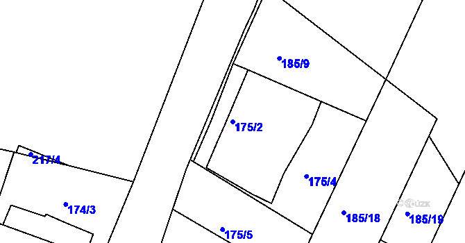 Parcela st. 175/2 v KÚ Přešovice, Katastrální mapa