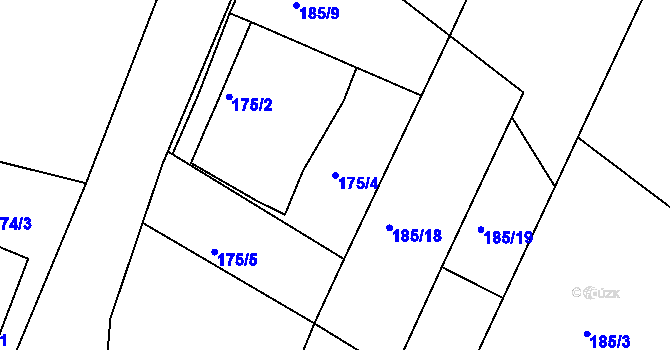 Parcela st. 175/4 v KÚ Přešovice, Katastrální mapa