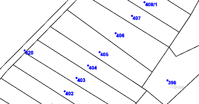 Parcela st. 405 v KÚ Přešovice, Katastrální mapa