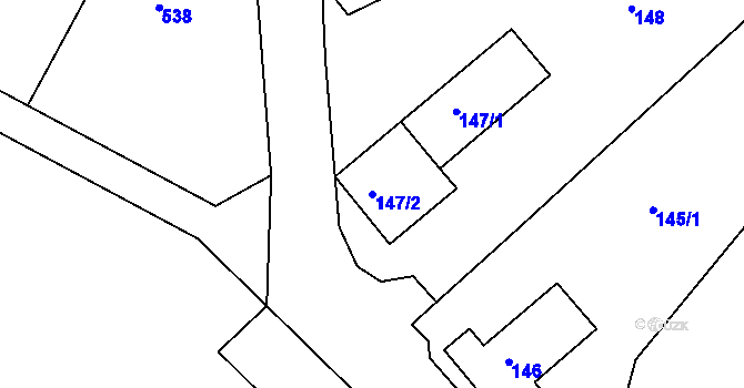 Parcela st. 147/2 v KÚ Přešovice, Katastrální mapa