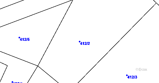Parcela st. 412/2 v KÚ Přešovice, Katastrální mapa