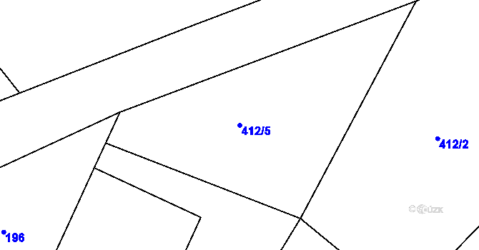 Parcela st. 412/5 v KÚ Přešovice, Katastrální mapa