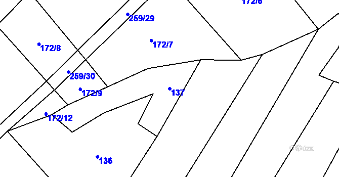 Parcela st. 137 v KÚ Držkrajov, Katastrální mapa