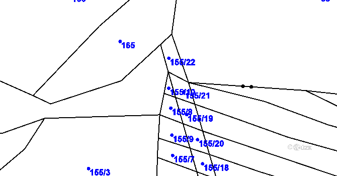 Parcela st. 155/10 v KÚ Držkrajov, Katastrální mapa