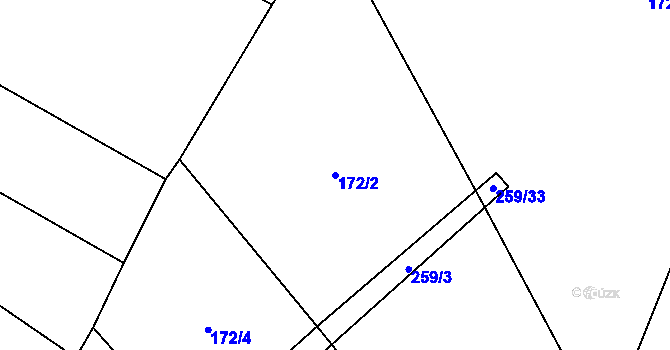 Parcela st. 172/2 v KÚ Držkrajov, Katastrální mapa