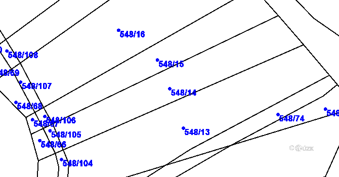Parcela st. 548/14 v KÚ Držkrajov, Katastrální mapa