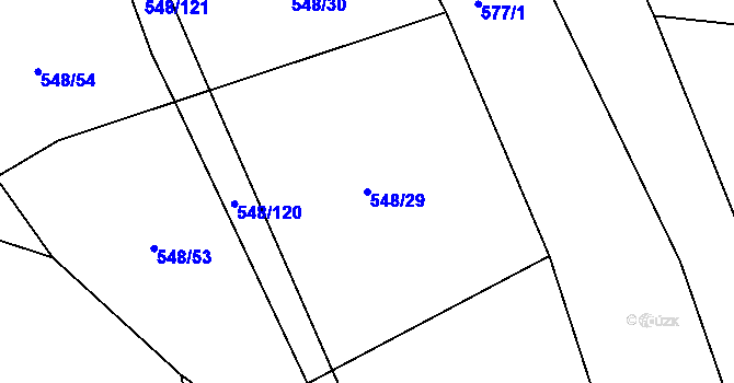 Parcela st. 548/29 v KÚ Držkrajov, Katastrální mapa