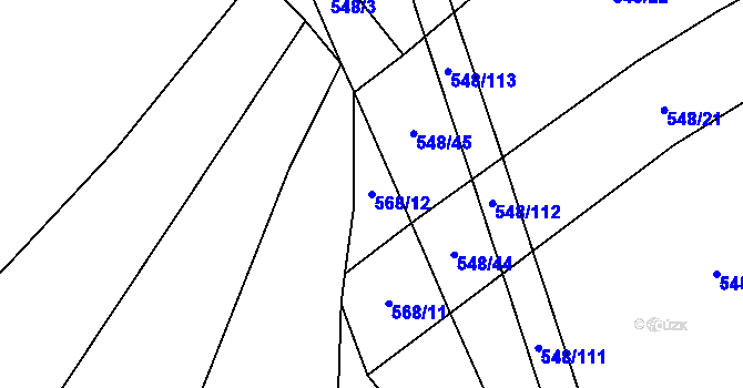 Parcela st. 568/12 v KÚ Držkrajov, Katastrální mapa