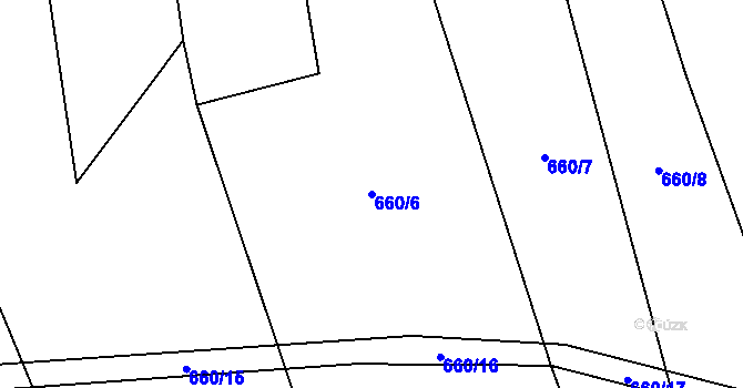 Parcela st. 660/6 v KÚ Držkrajov, Katastrální mapa