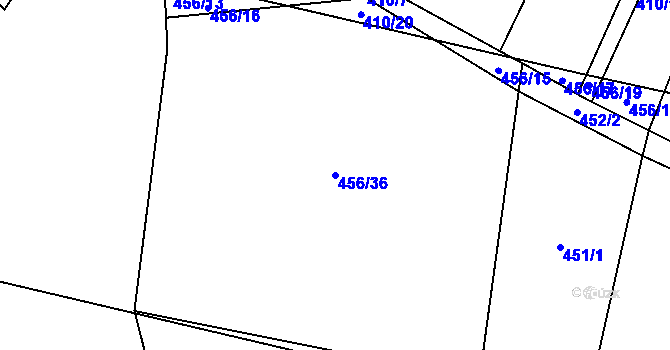 Parcela st. 456/36 v KÚ Přeštěnice, Katastrální mapa